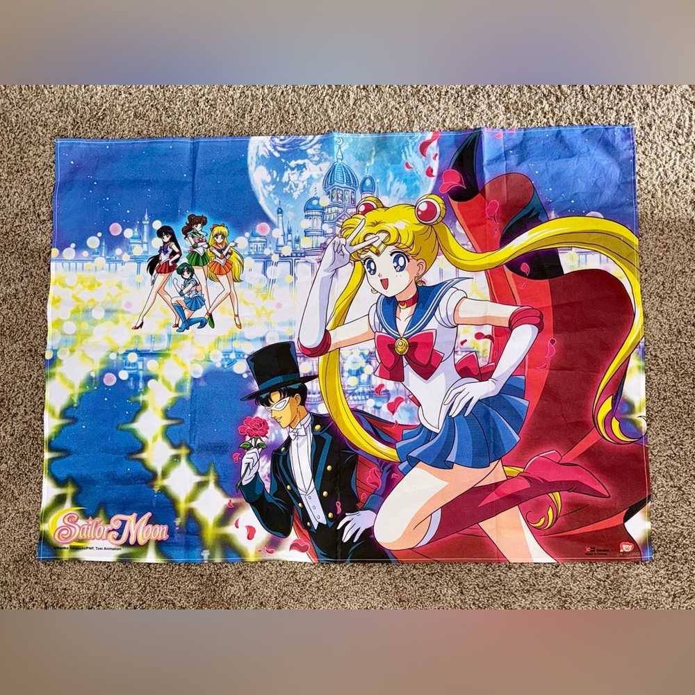 Sailor Moon and Friends Fabric Poster Anime Wall Flag Hanging Banner!